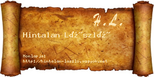 Hintalan László névjegykártya