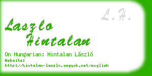 laszlo hintalan business card